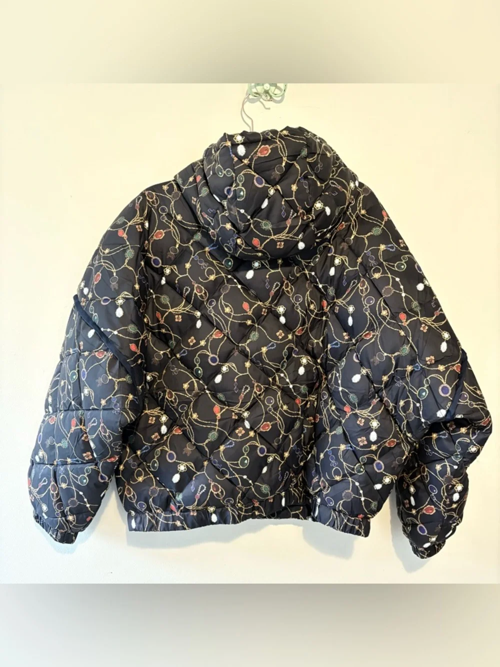 Rachel Antonoff Ace puffer jacket in tree of lost jewels print - Picture 7 of 9